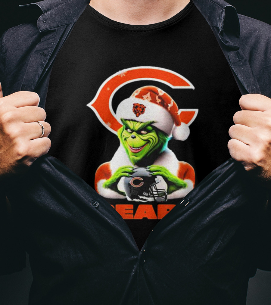 Santa Grinch Bears Merry Christmas Love Chicago Bears T-Shirt