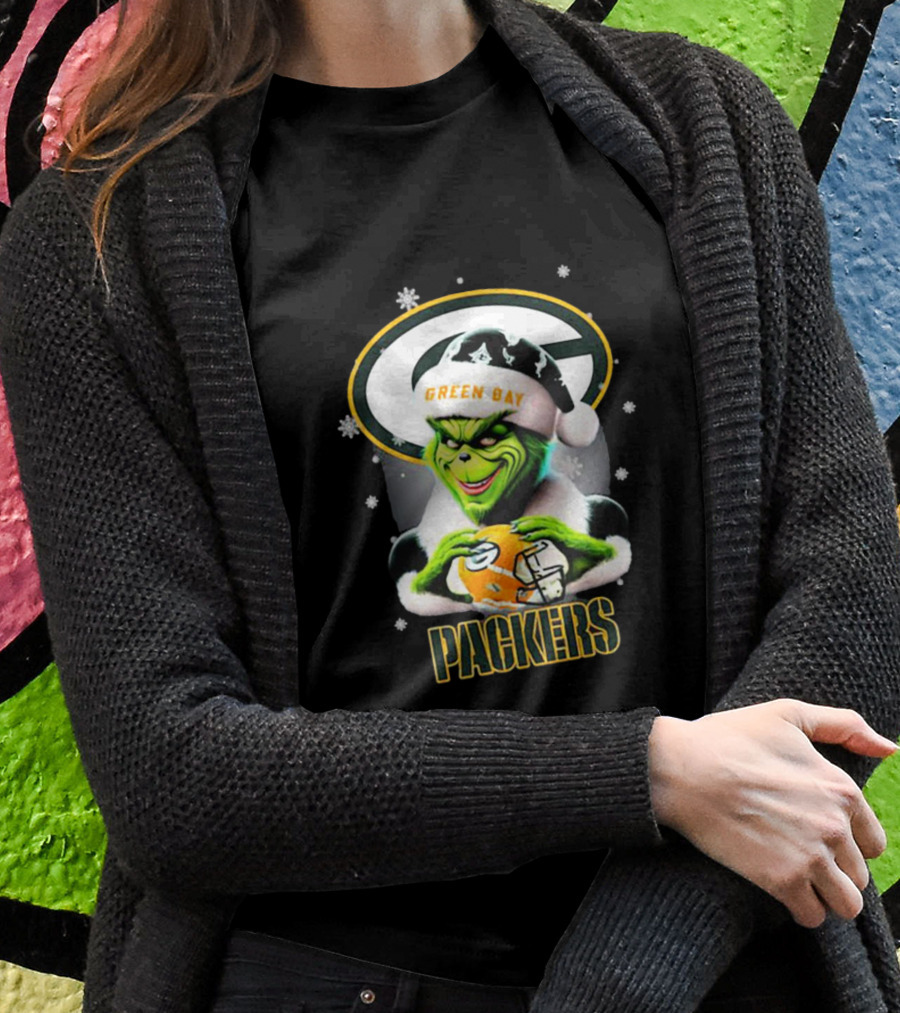 Santa Grinch Green Bay Packers Merry Christmas T-Shirt