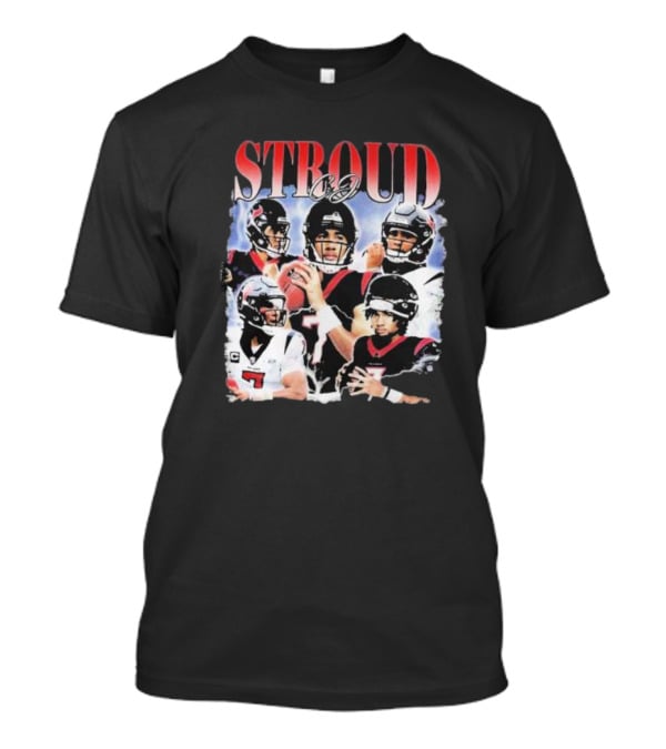Stroud CJ Football 90s Style Houston NFL Quarterback Vintage Images T-Shirt
