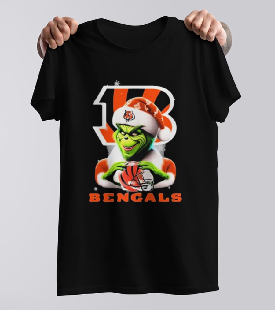 Santa Grinch Cincinnati Bengals Christmas Football T-Shirt