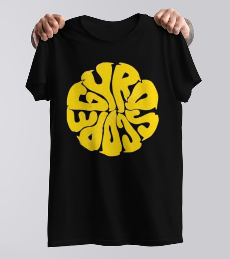 Gyroscope Liquid Logo Yellow Circular Text T-Shirt