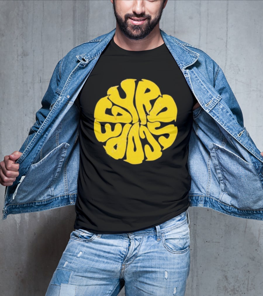 Gyroscope Liquid Logo Yellow Circular Text T-Shirt