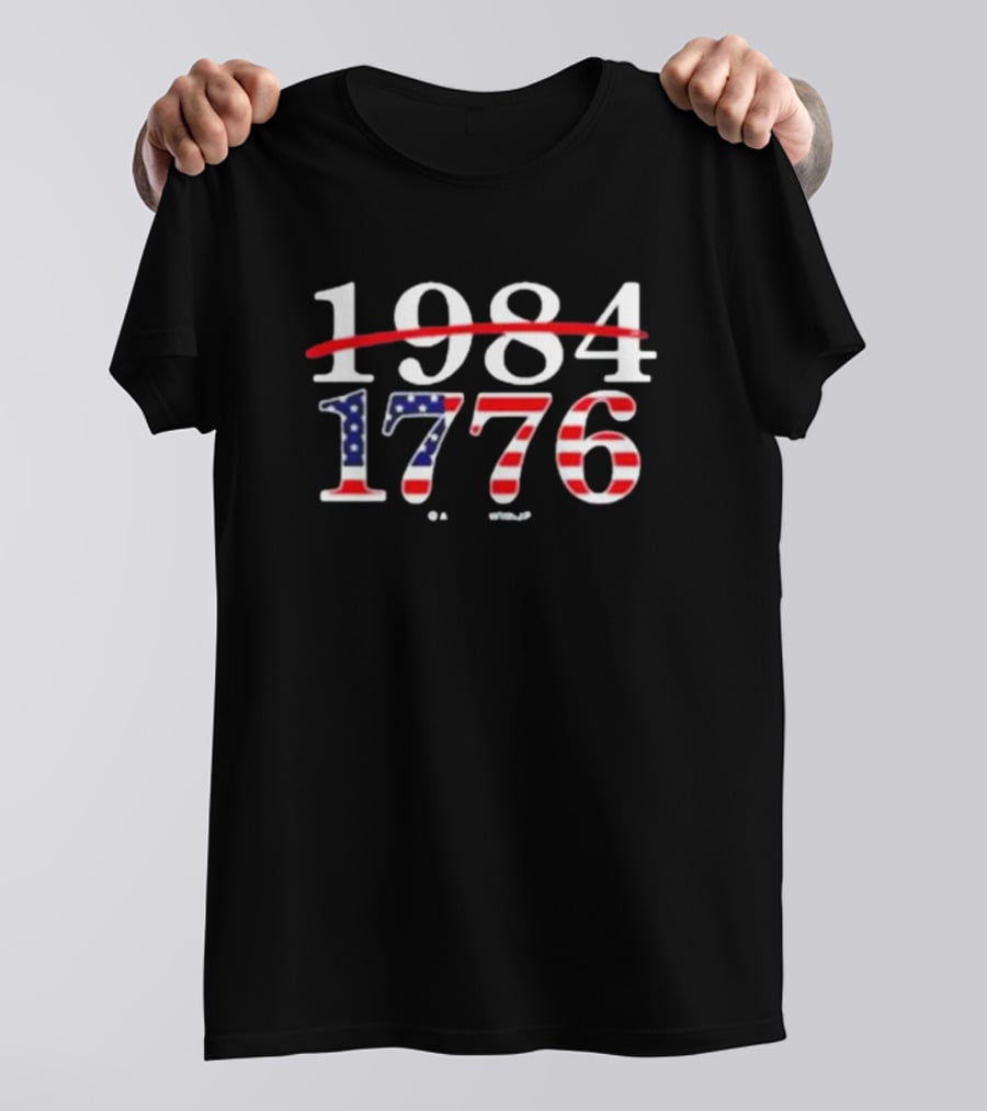 America 1984 1776 Patriotic Theme T-Shirt