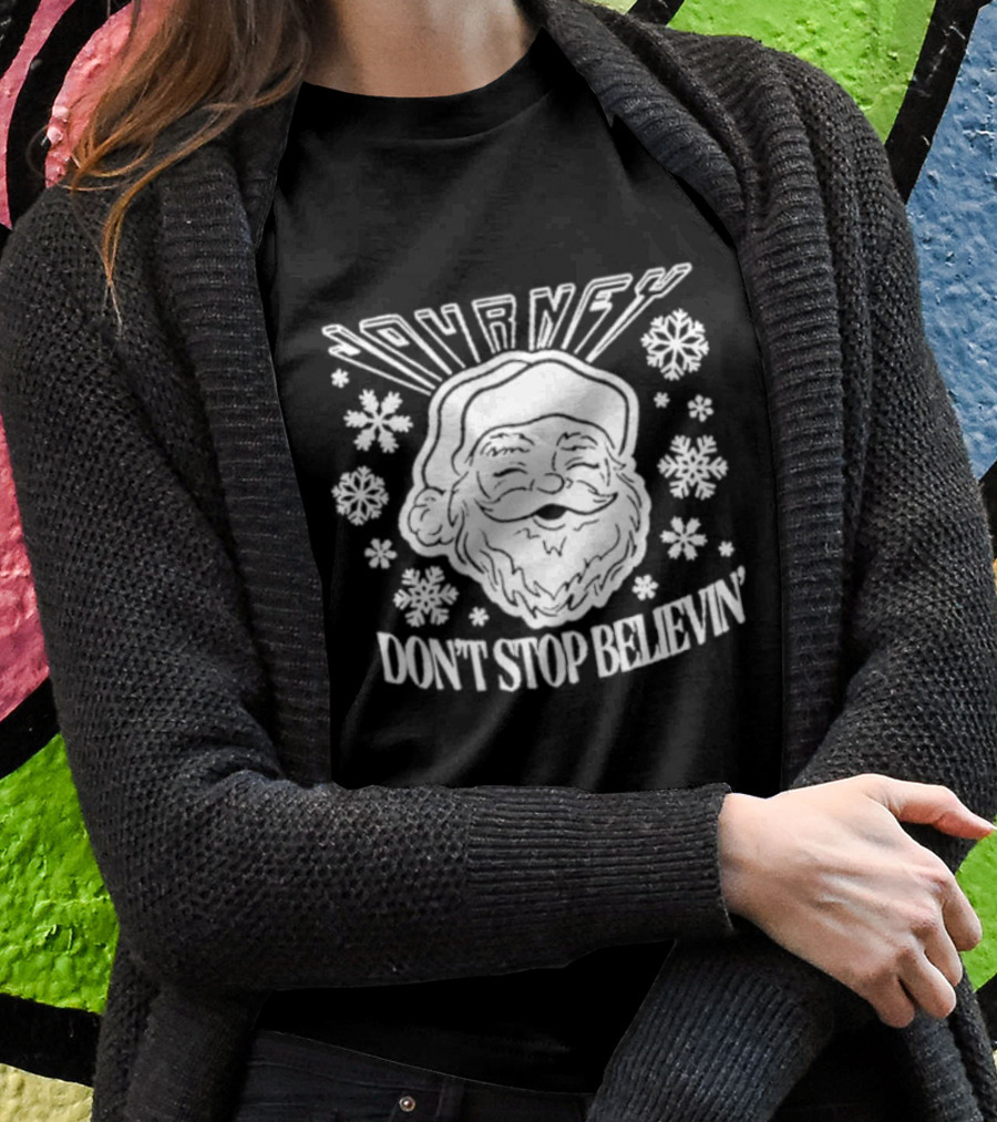 Journey Don't Stop Believin' Christmas Santa Snowflakes T-Shirt