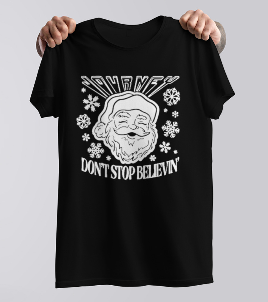 Journey Don't Stop Believin' Christmas Santa Snowflakes T-Shirt