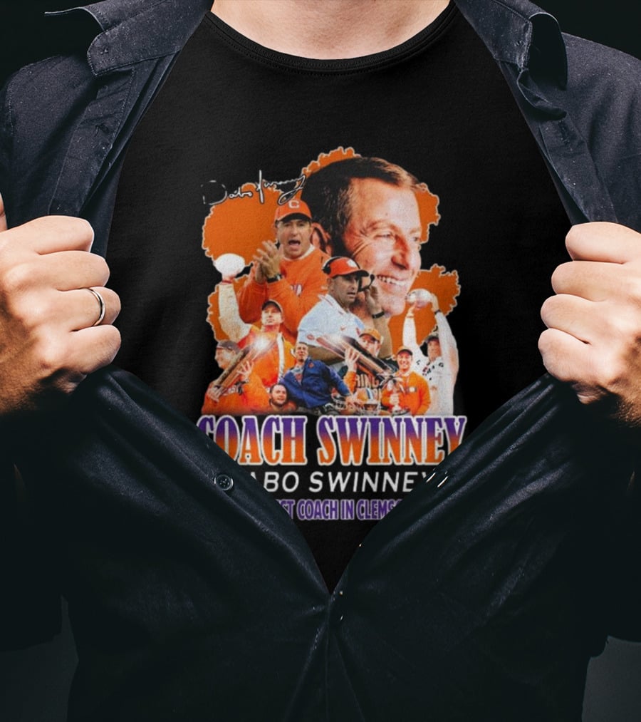 Coach Swinney Dabo Swinney The Winningest Coach In Clemson History Celebrated Icons And Moments T-Shirt