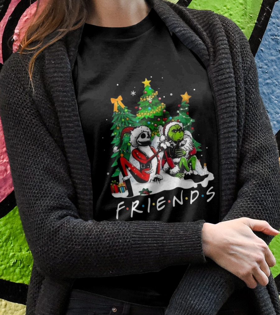 Friends Grinch Christmas Jack Santa Tree T-Shirt