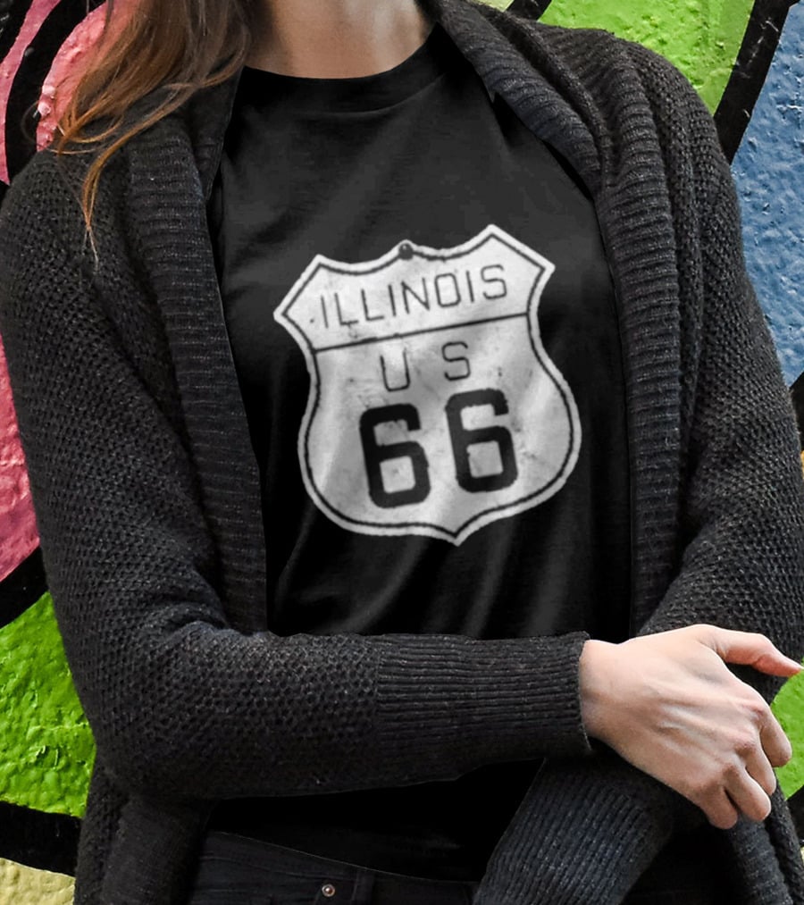 Illinois Route 66 US Vintage Shield Retro Look T-Shirt