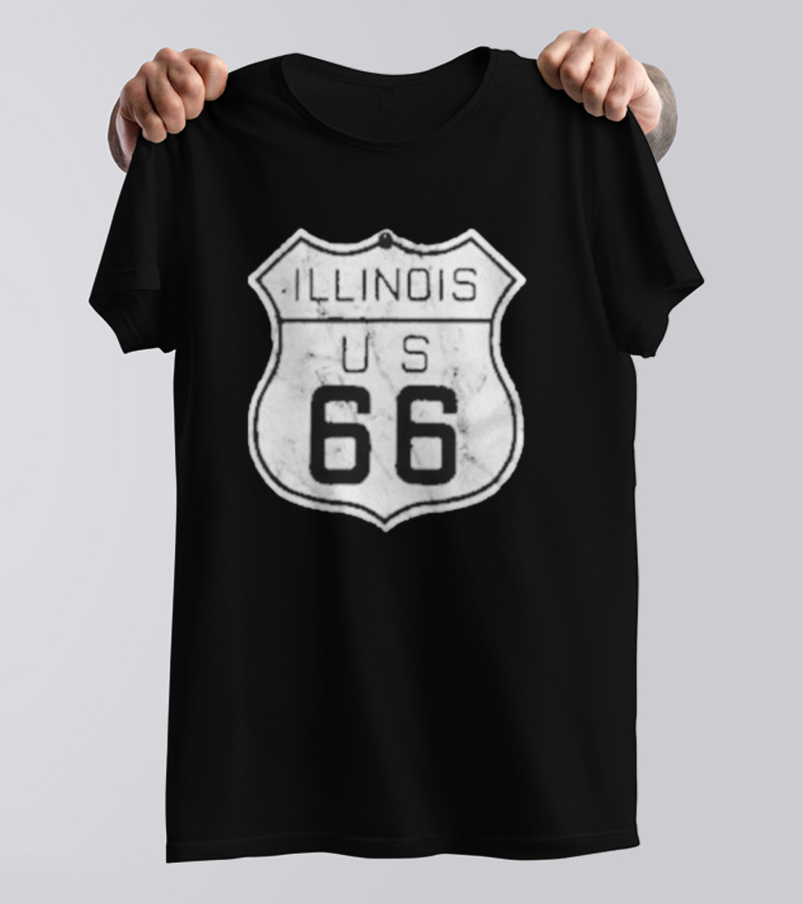Illinois Route 66 US Vintage Shield Retro Look T-Shirt