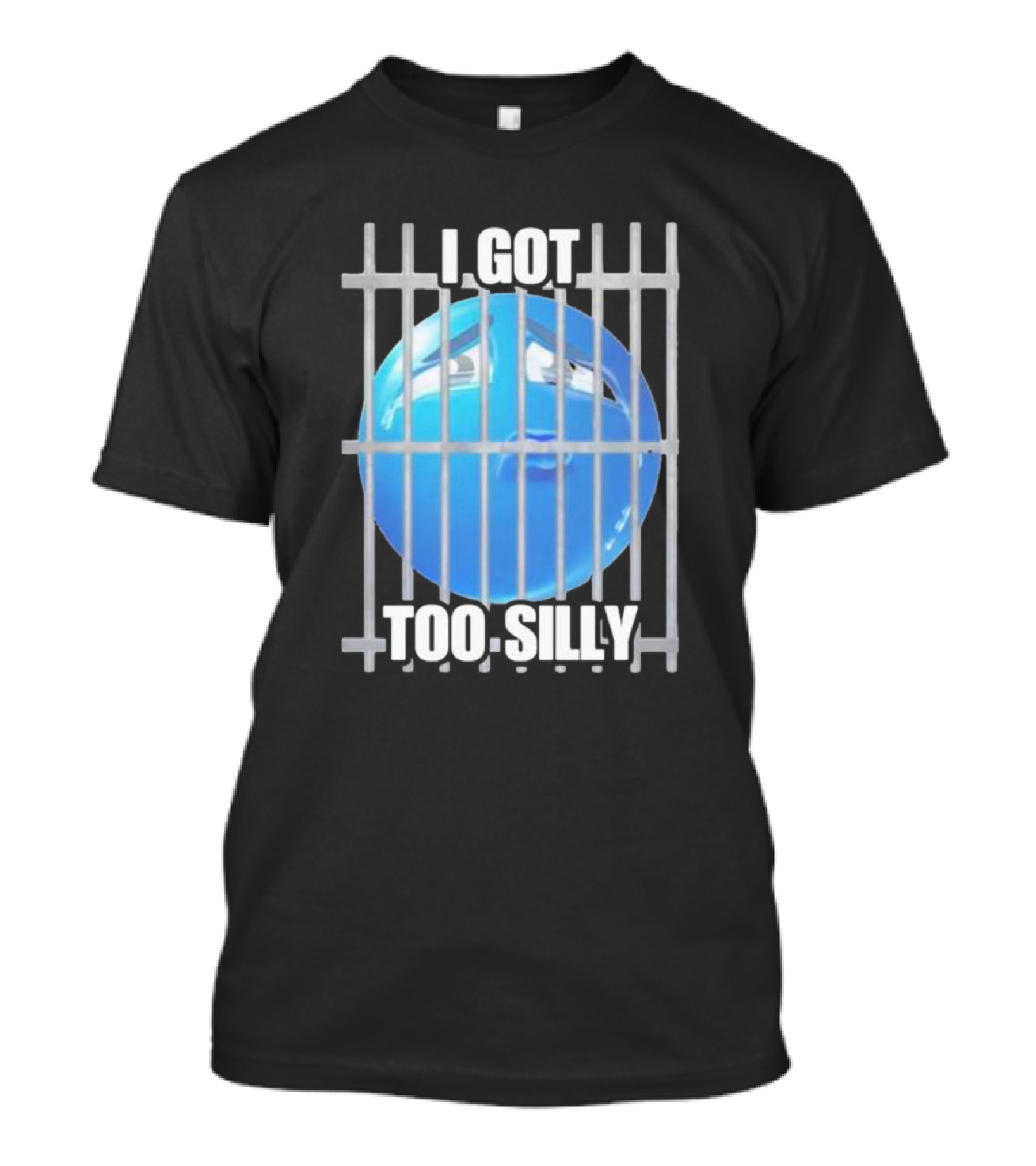 I Got Too Silly Blue Emoji Behind Bars T-Shirt