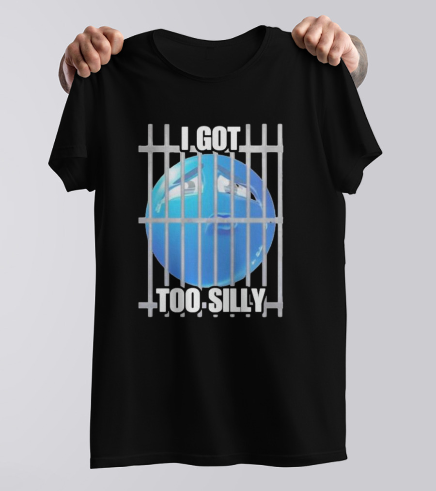 I Got Too Silly Blue Emoji Behind Bars T-Shirt