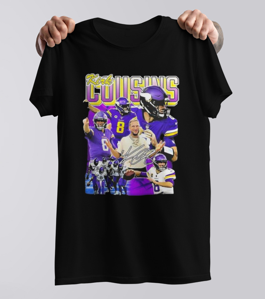 Kirk Cousins Minnesota Vikings Quarterback Number 8 Football Collage T-Shirt