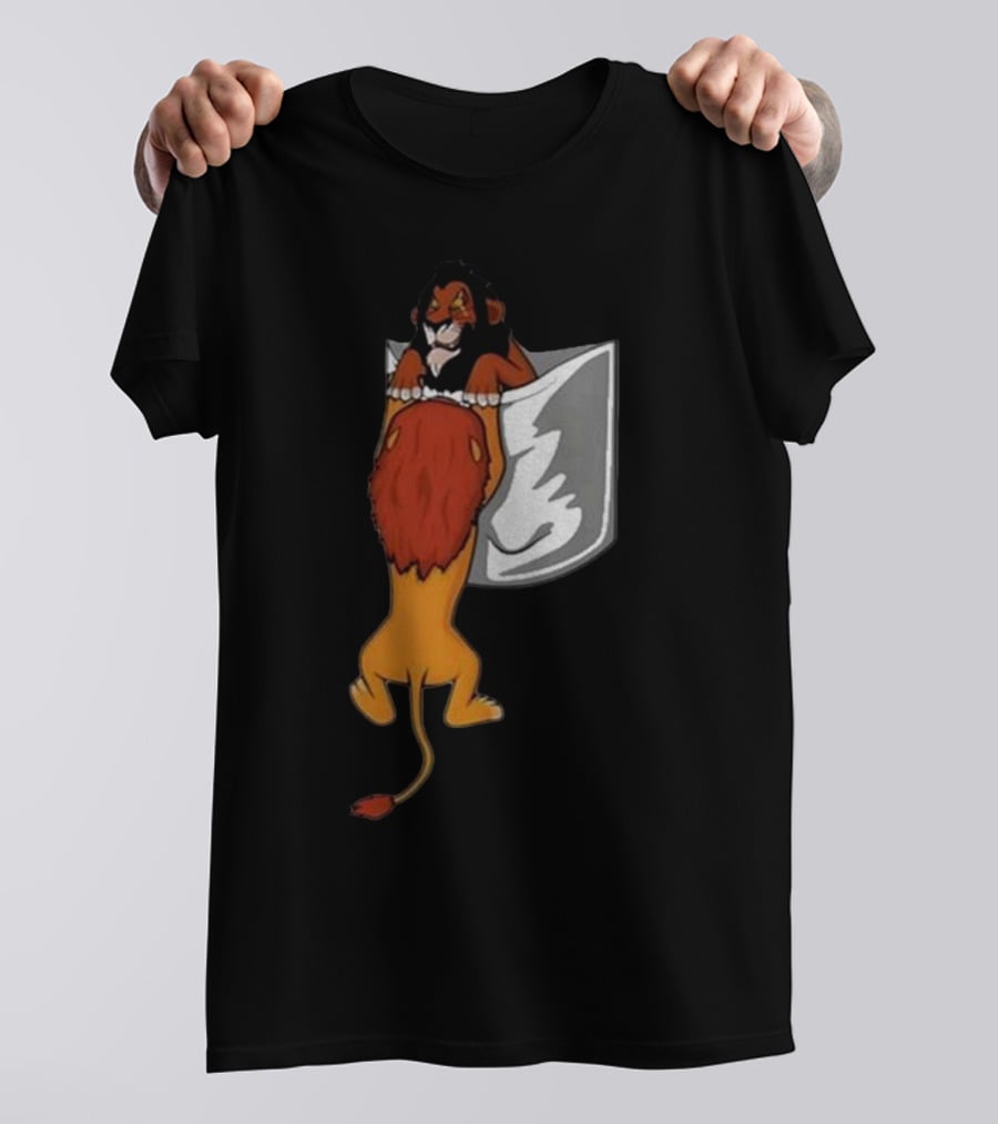 Lion Scar And Mufasa Hanging Pocket T-Shirt