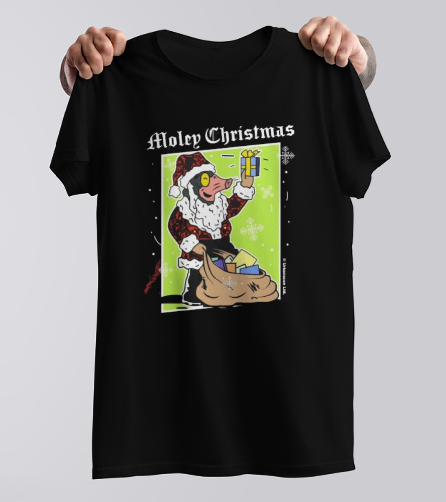 Moley Christmas Santa Mouse Holiday Present T-Shirt