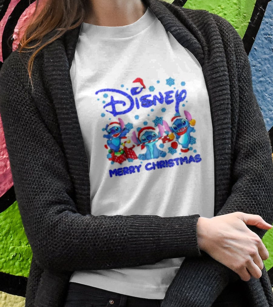 Disney Santa Stitch Merry Christmas T-Shirt