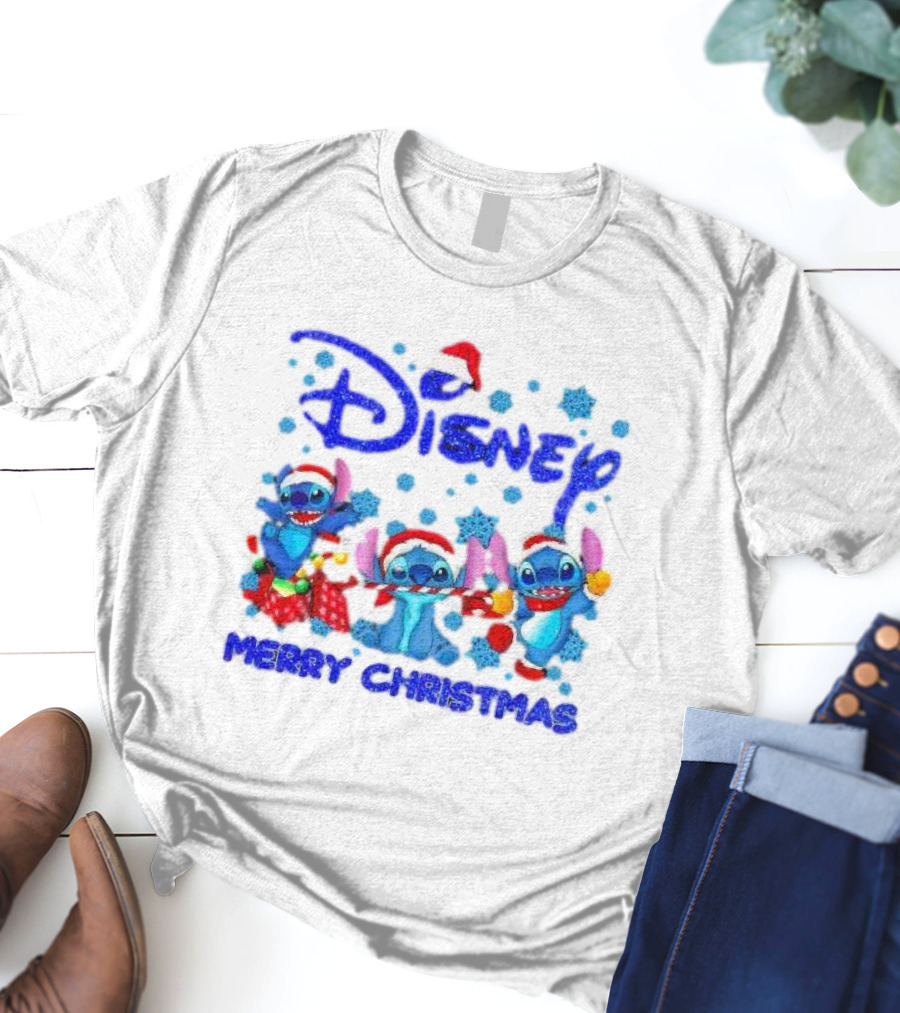 Disney Santa Stitch Merry Christmas T-Shirt