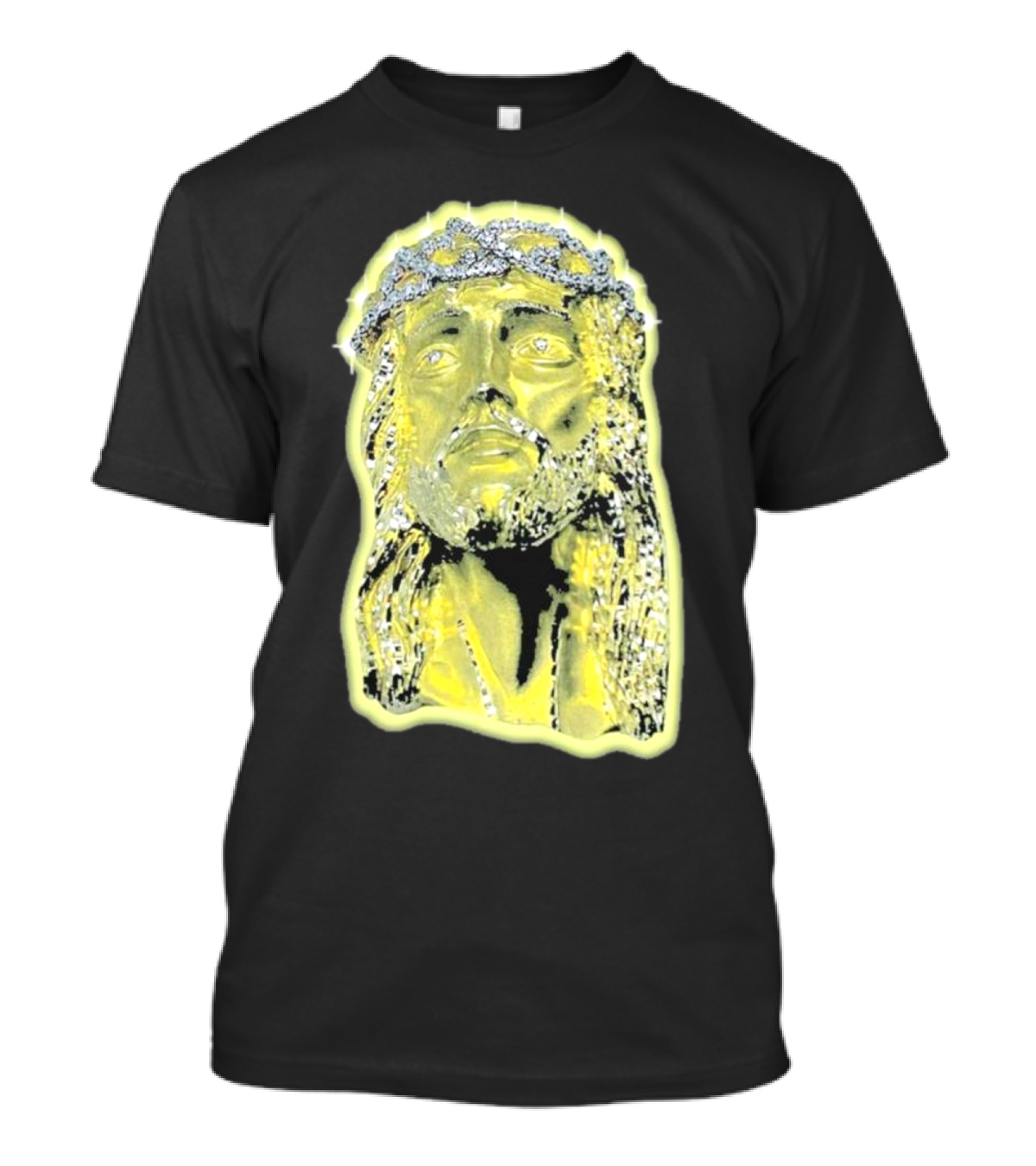 Jesus Piece Gold Diamond Crown Of Thorns Iconic Christian T-Shirt
