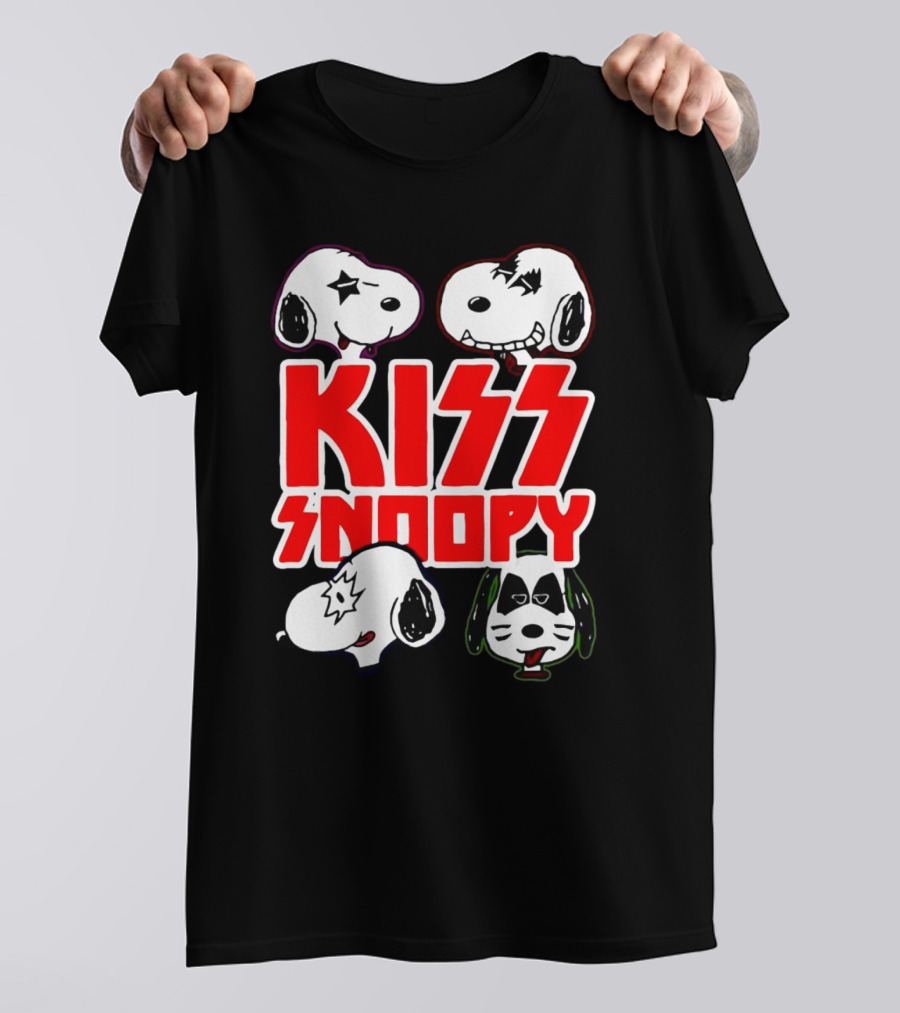 Kiss Snoopy Faces Rock Band T-Shirt