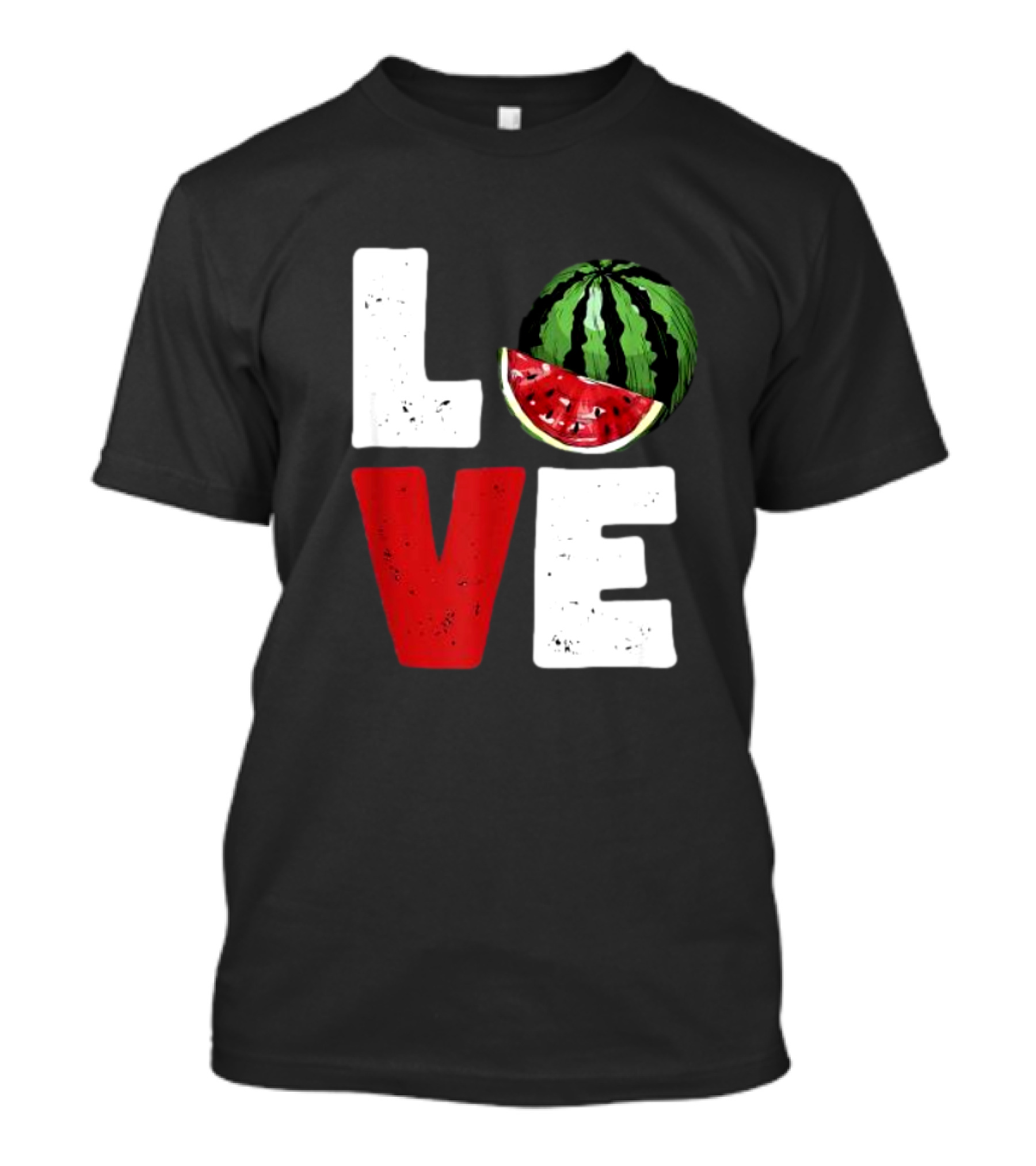 LOVE Watermelon Slice Typography T-Shirt