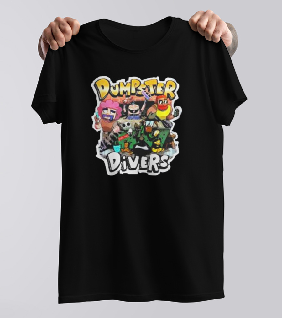 Neebs Gaming Merch Dumpster Divers Animated Character Adventure T-Shirt