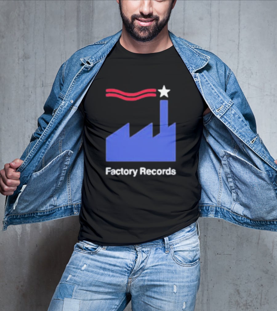 Factory Records Iconic Logo With Star And Stripes Factory T-Shirt