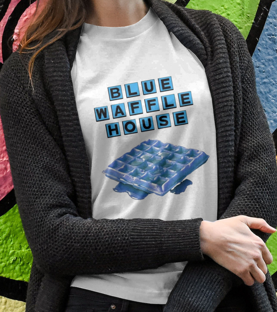 Blue Waffle House Melted Breakfast Food Novelty T-Shirt