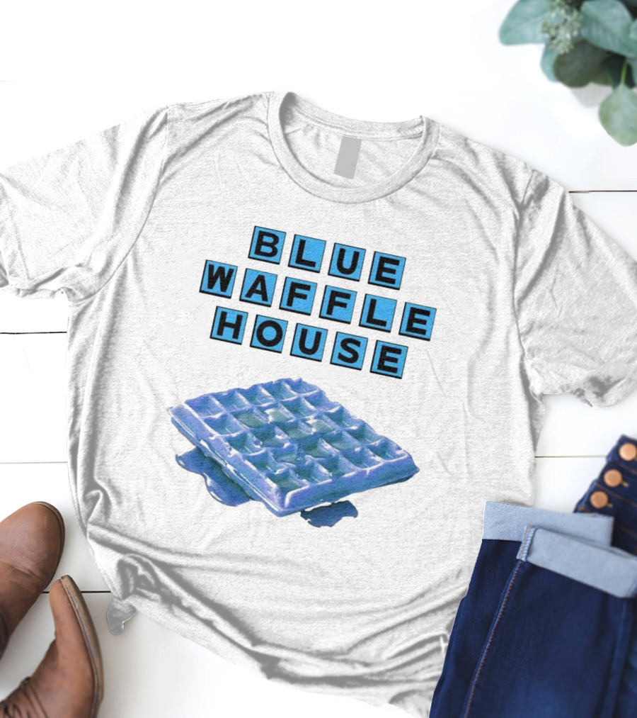 Blue Waffle House Melted Breakfast Food Novelty T-Shirt