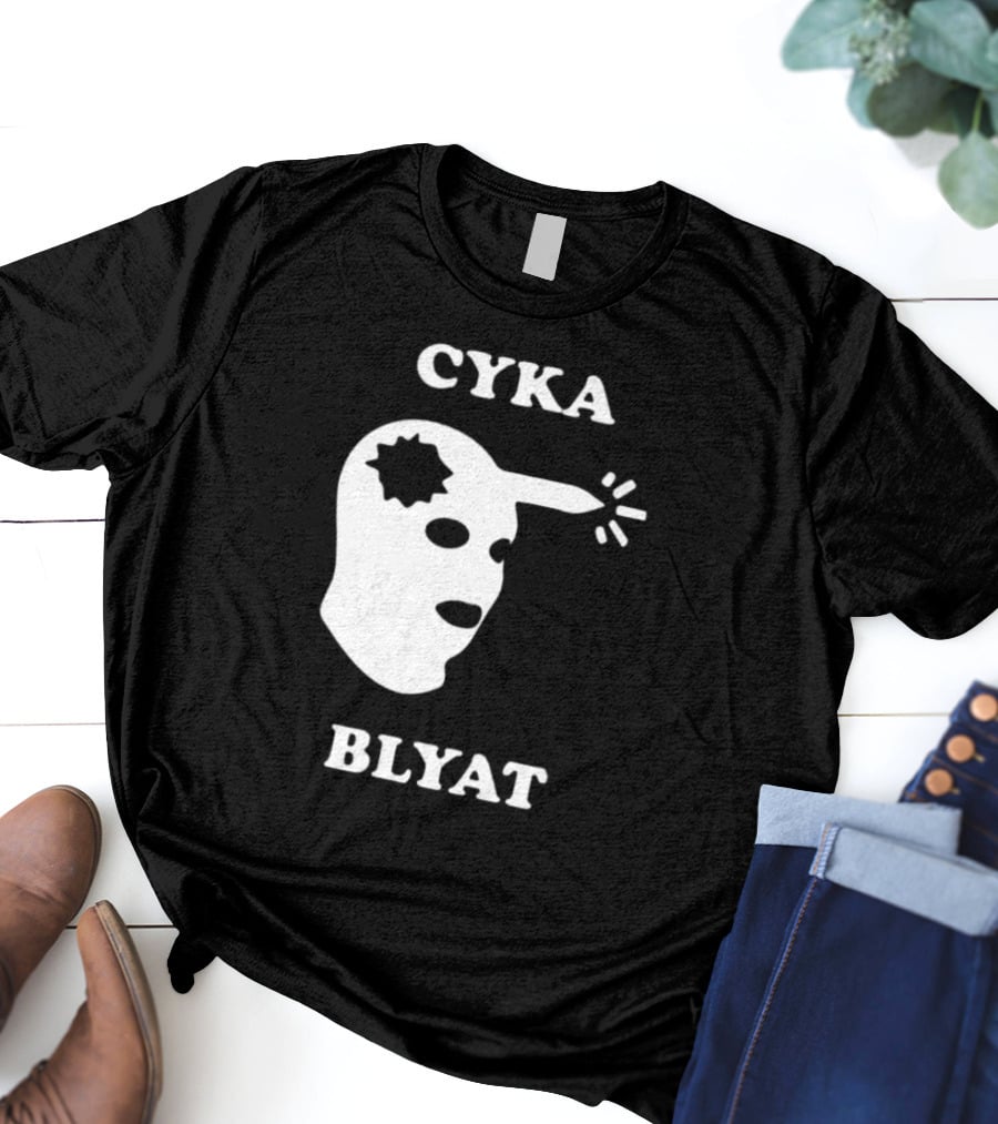 CYKA BLYAT Mask Bullet Headshot T-Shirt