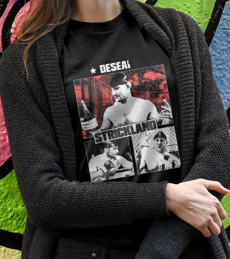 Desean Strickland Cage Fighter Portrait Montage T-Shirt