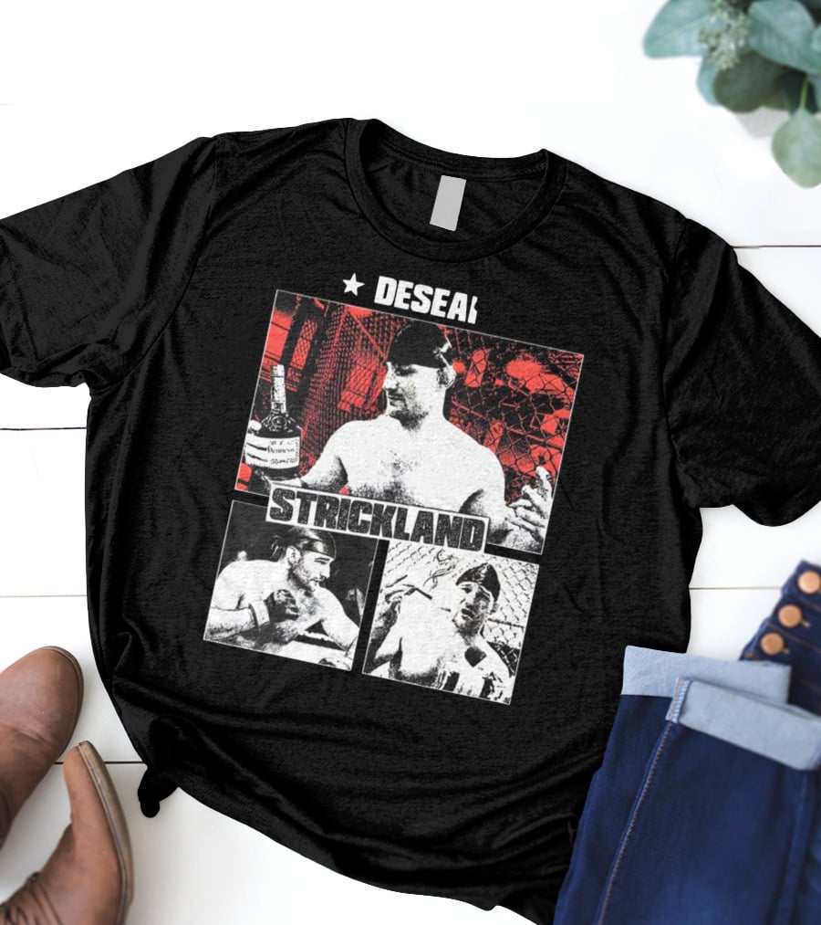 Desean Strickland Cage Fighter Portrait Montage T-Shirt