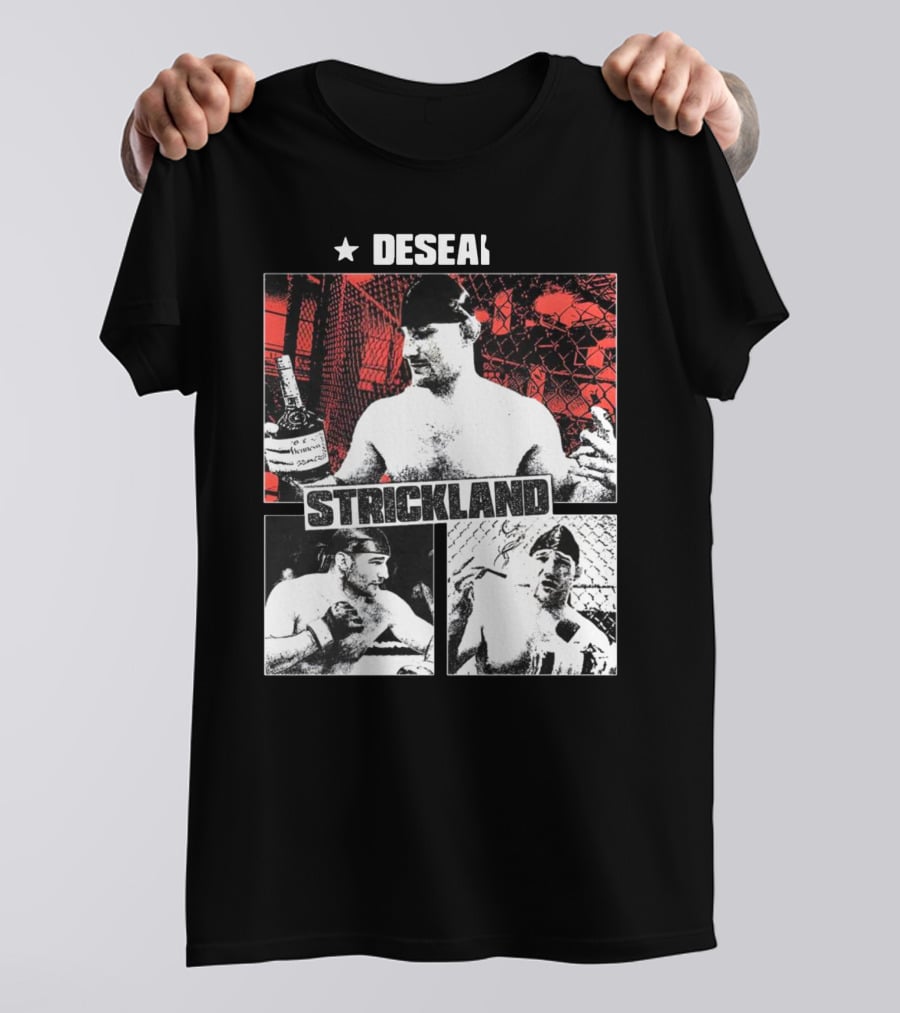 Desean Strickland Cage Fighter Portrait Montage T-Shirt
