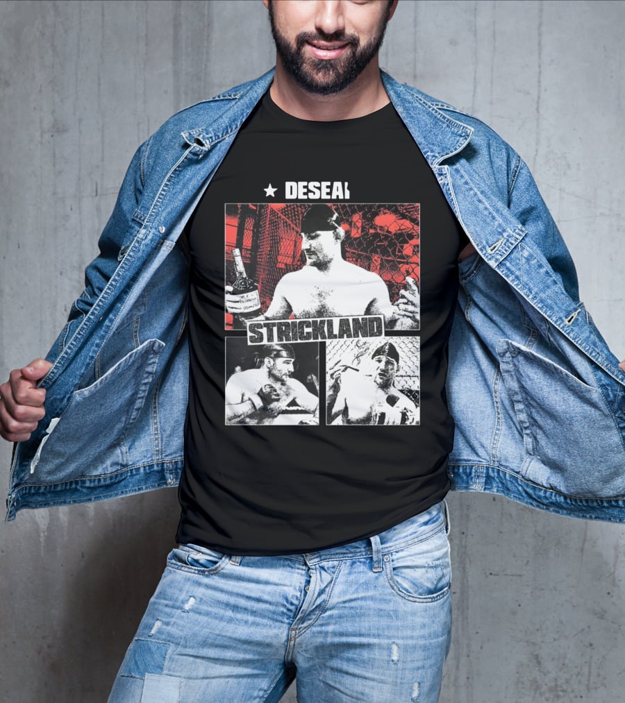 Desean Strickland Cage Fighter Portrait Montage T-Shirt