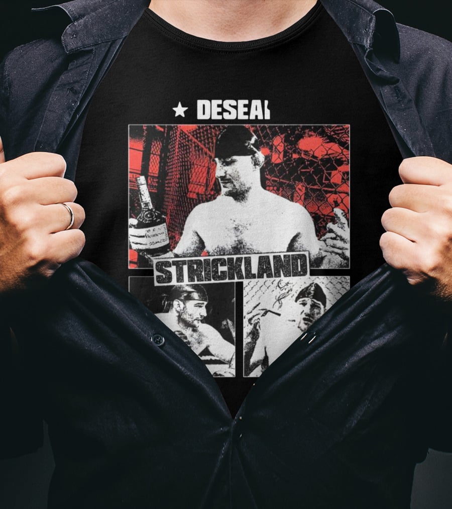 Desean Strickland Cage Fighter Portrait Montage T-Shirt