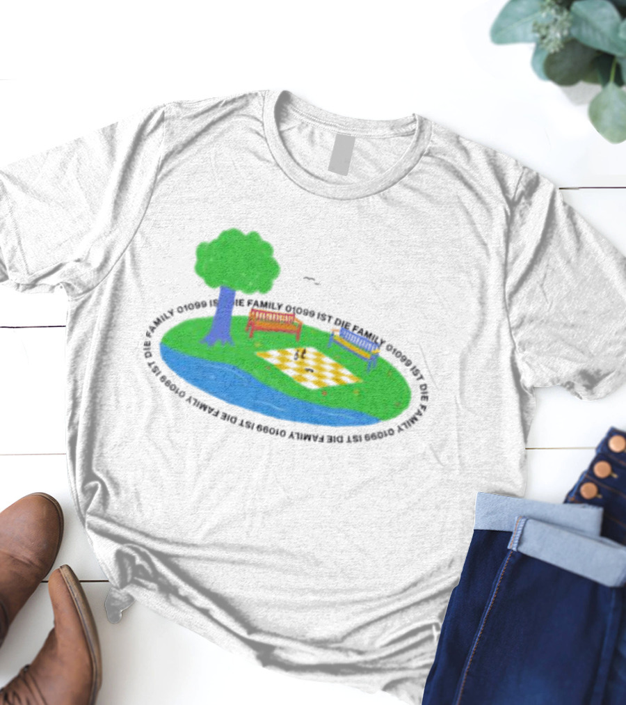 1099 Chess Picnic Park Scene T-Shirt