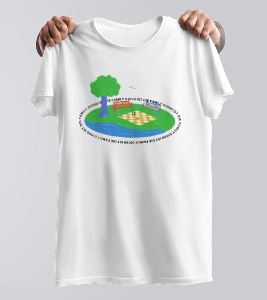 1099 Chess Picnic Park Scene T-Shirt