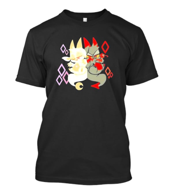 Buzzfeed Chikn Nuggit Devil And Angel Characters With Colorful Diamond T-Shirt