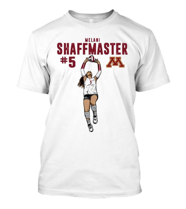 Melani Shaffmaster #5 Minnesota Volleyball Logo NCAA Caricature T-Shirt