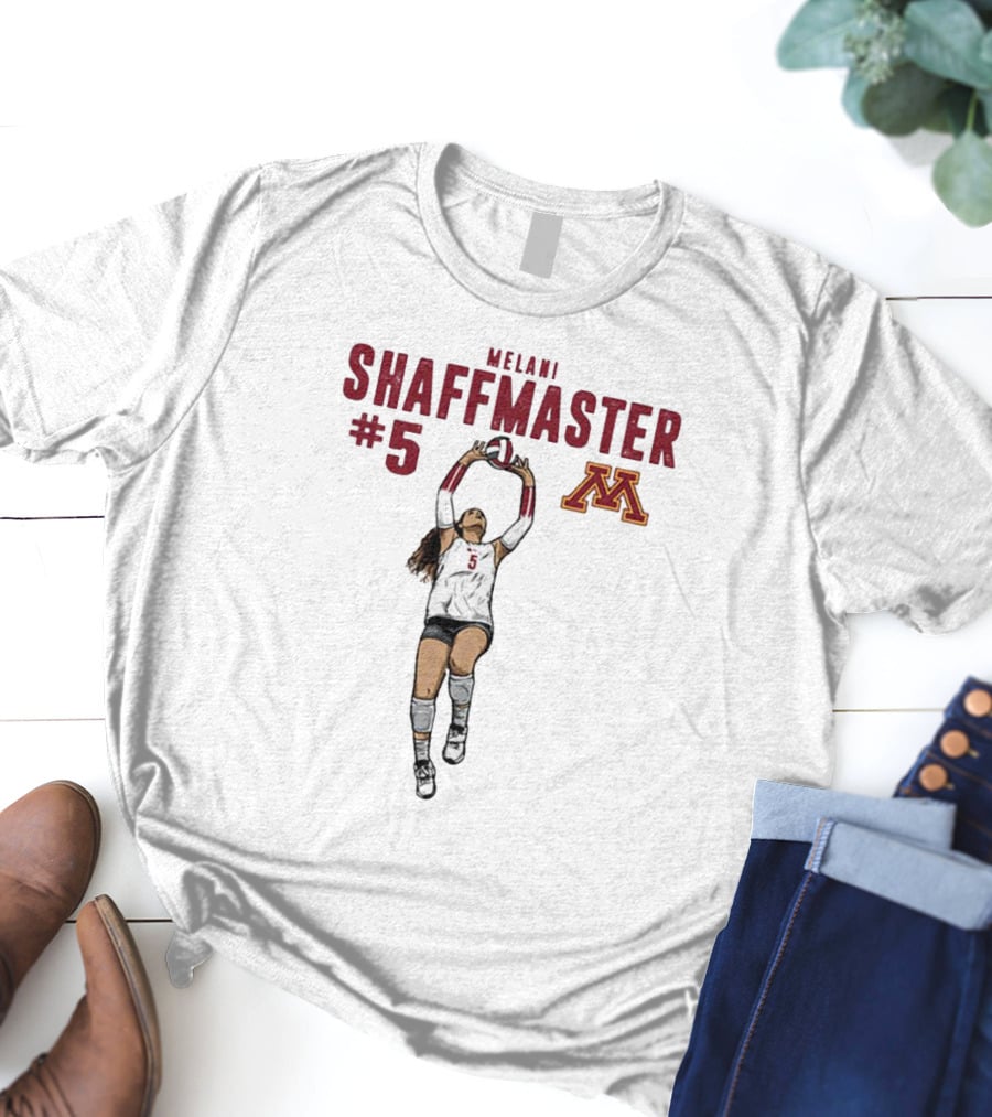 Melani Shaffmaster #5 Minnesota Volleyball Logo NCAA Caricature T-Shirt