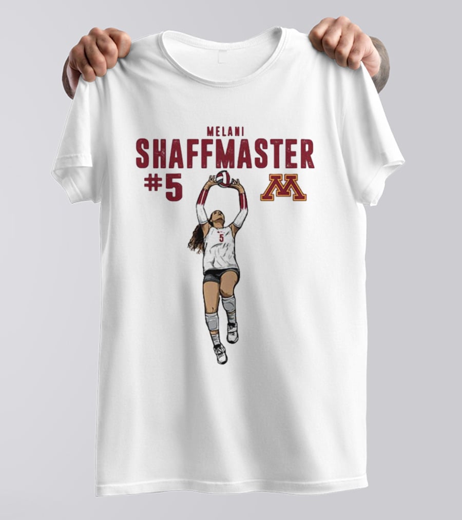 Melani Shaffmaster #5 Minnesota Volleyball Logo NCAA Caricature T-Shirt