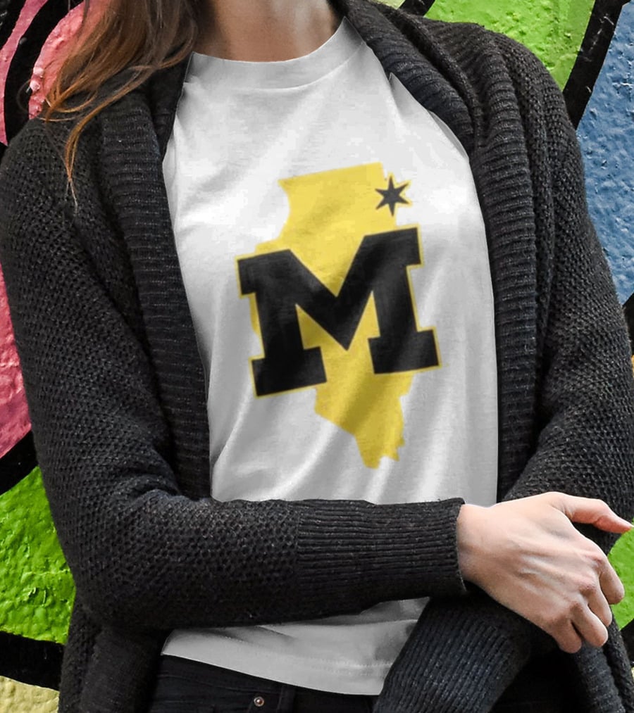 University Of Michigan M Den Pop-Up Chicago Map T-Shirt