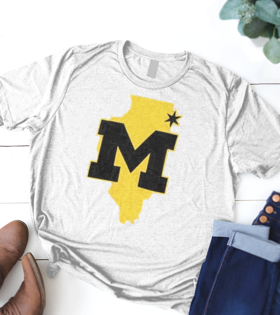 University Of Michigan M Den Pop-Up Chicago Map T-Shirt