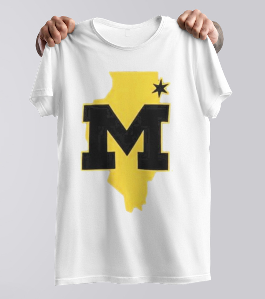 University Of Michigan M Den Pop-Up Chicago Map T-Shirt