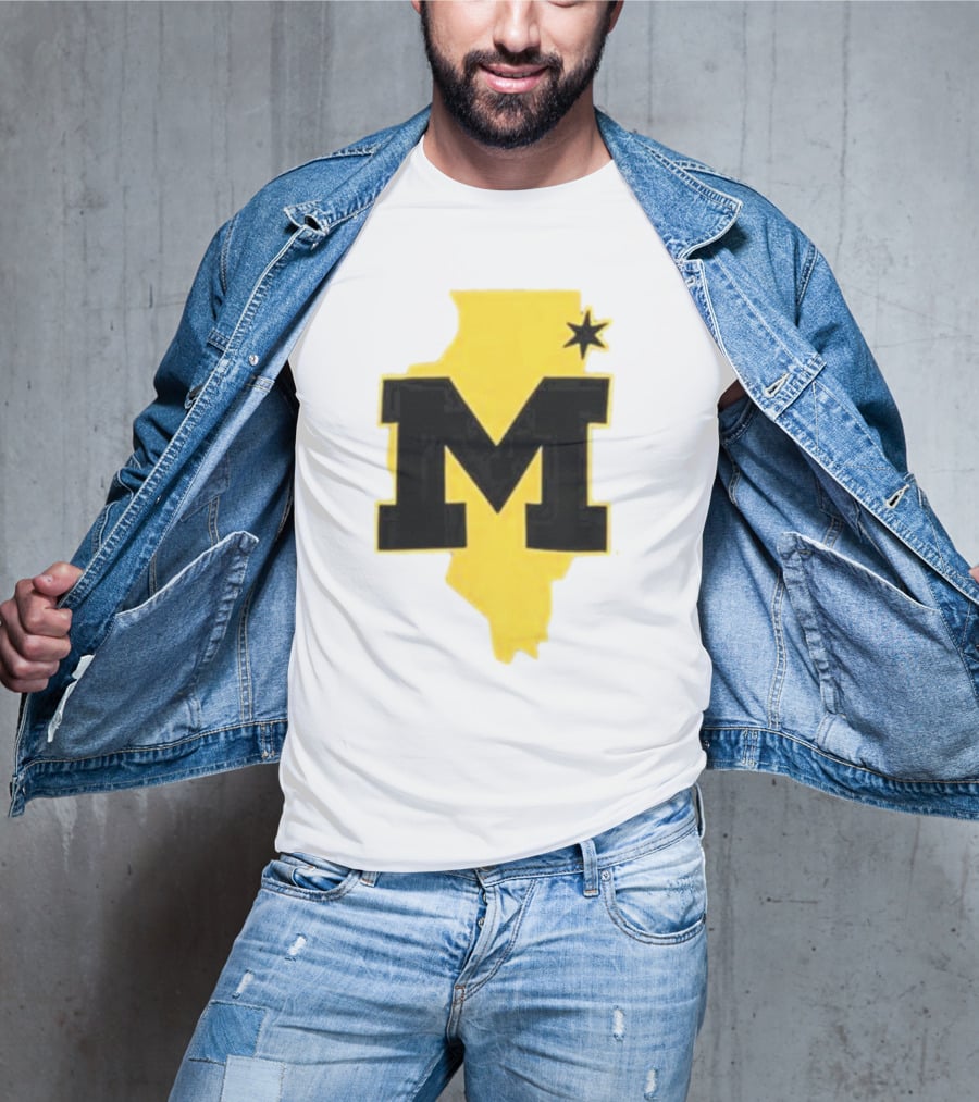 University Of Michigan M Den Pop-Up Chicago Map T-Shirt