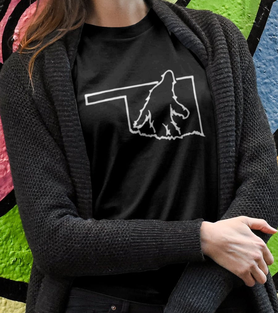 Reservation Dogs Bigfoot Oklahoma Outline Cheese Lane Factor T-Shirt