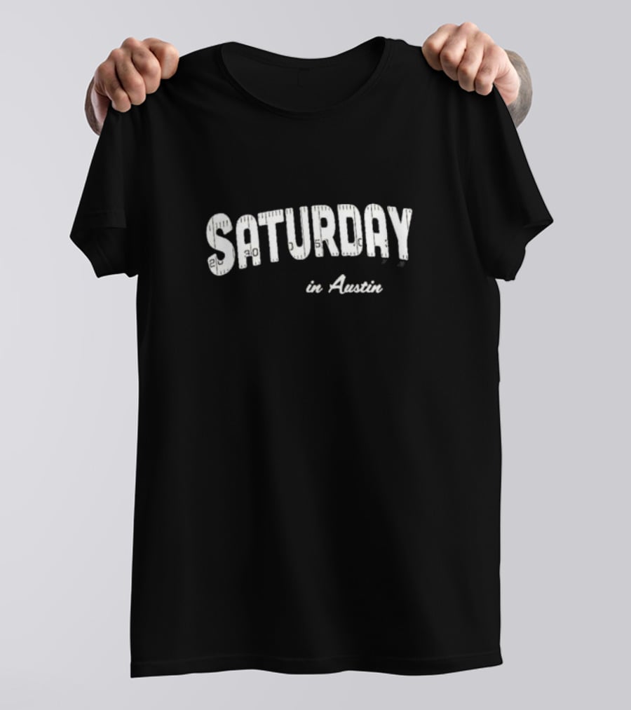 Saturday In Austin College Style Retro Ruler T-Shirt