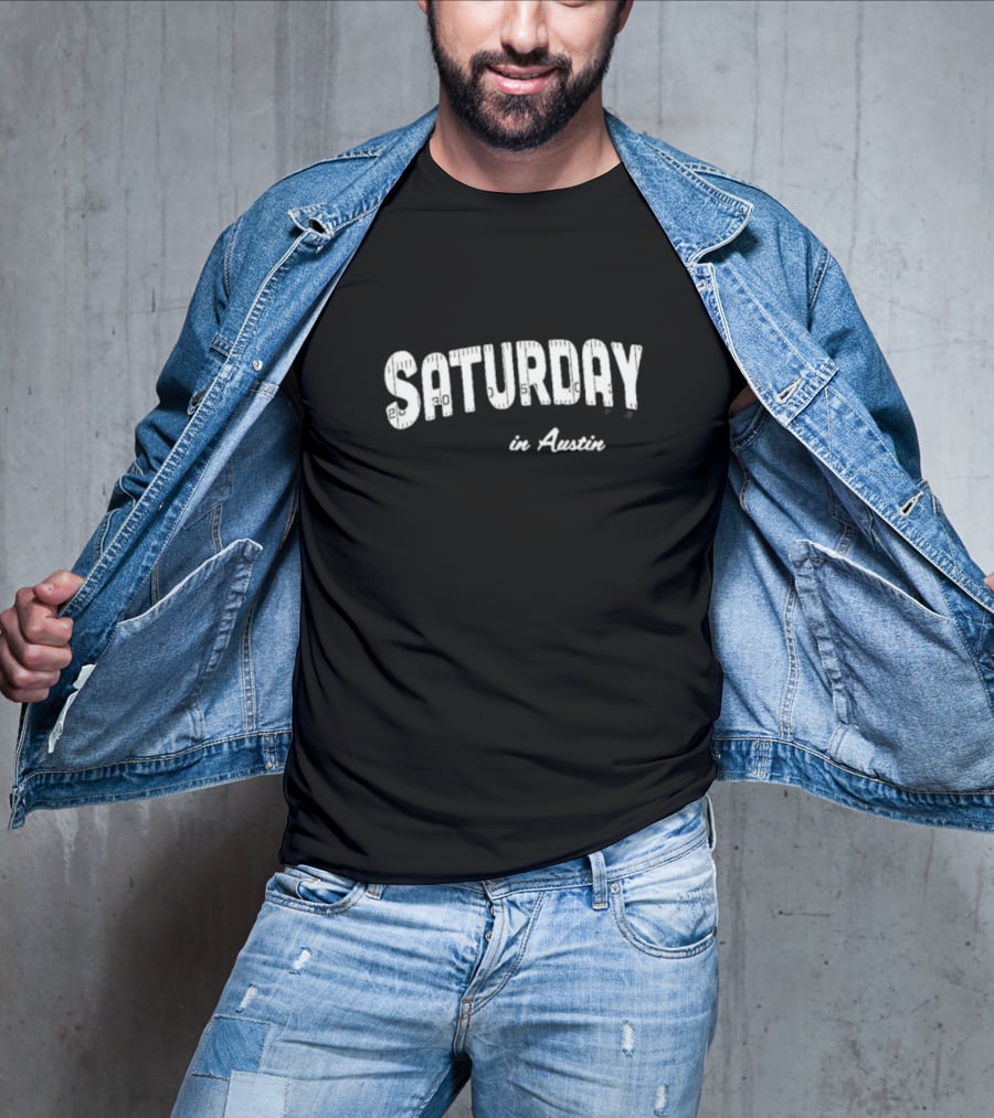 Saturday In Austin College Style Retro Ruler T-Shirt
