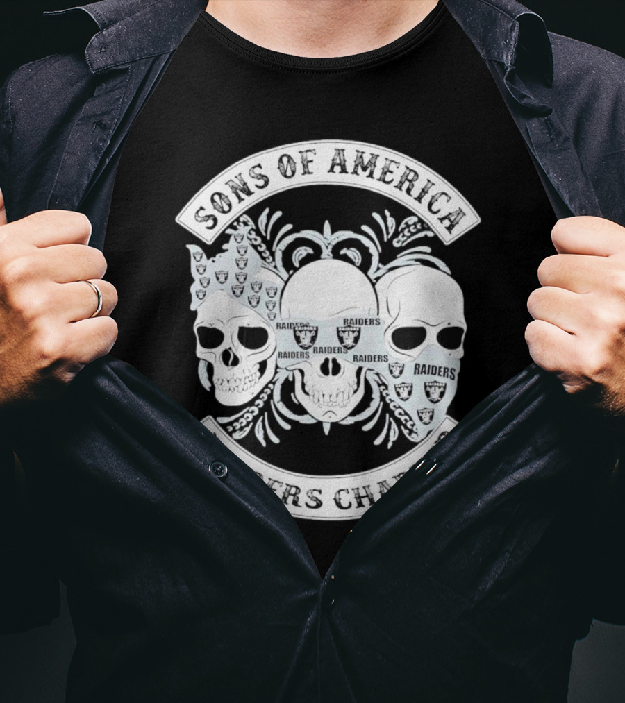 Sons Of America Raiders Chapter Skulls With Raiders T-Shirt