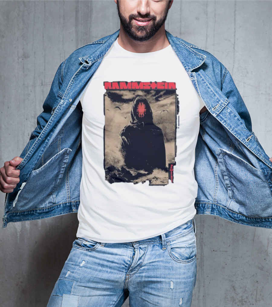 Rammstein Zeithuter Hooded Figure In Stormy Seascape With Birds T-Shirt