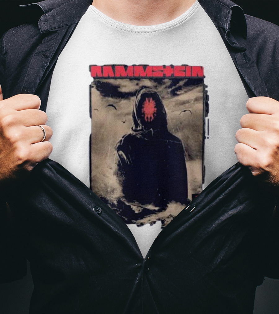 Rammstein Zeithuter Hooded Figure In Stormy Seascape With Birds T-Shirt