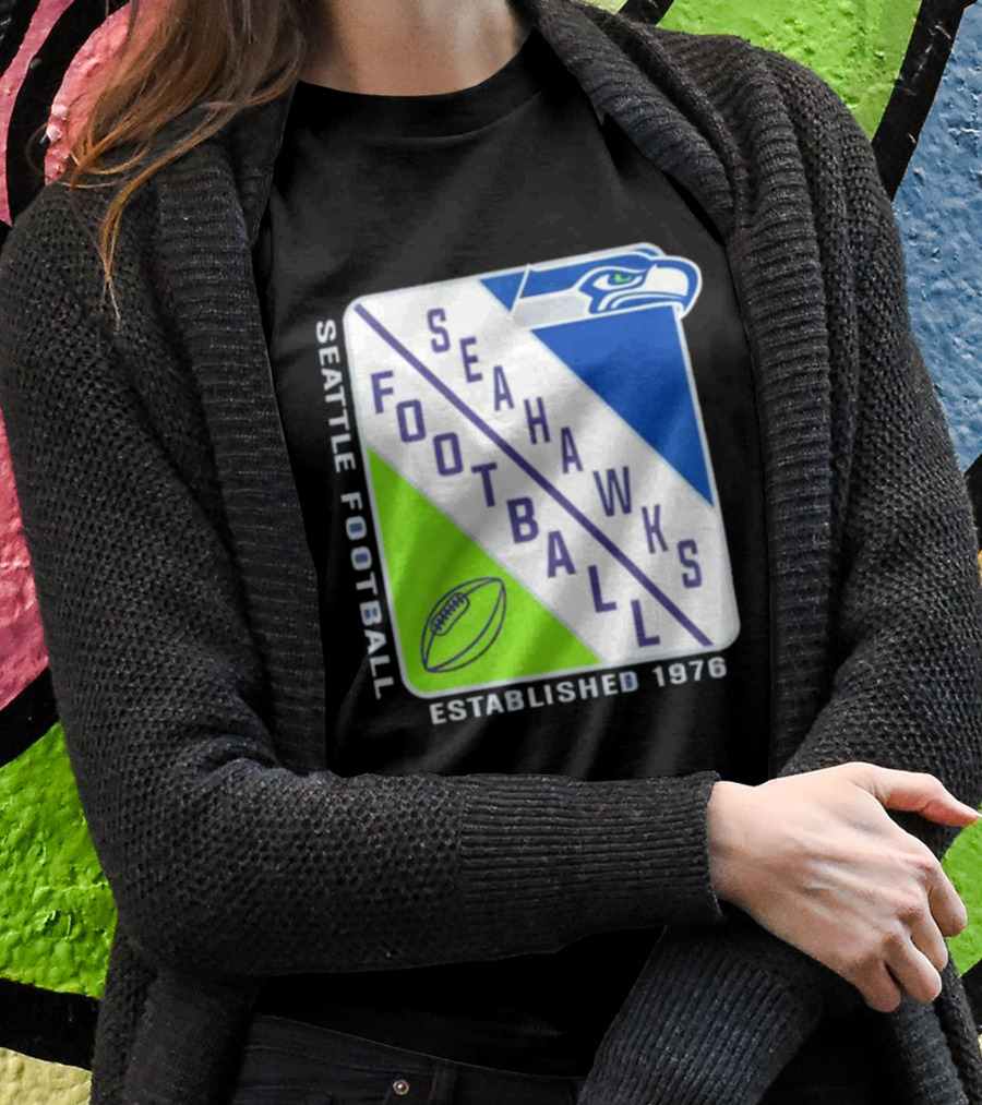 Seattle Seahawks Football Established 1976 Logo Seahawks Head T-Shirt